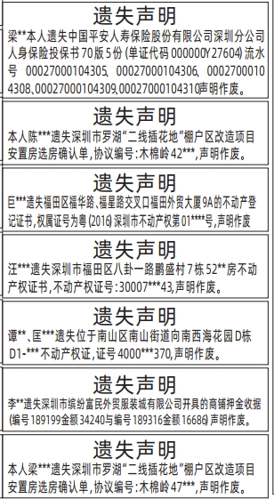 保险投保书、选房确认单、不动产登记证书、押金收据_深圳商报2024年11月8日星期五电子版