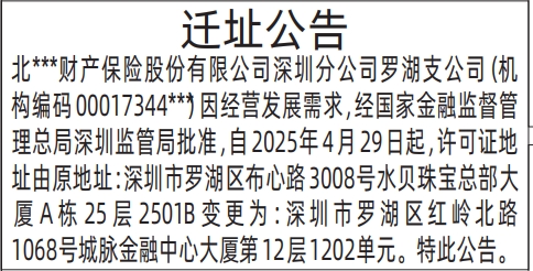 深圳商报电子版,保险公司迁址公告登报范本