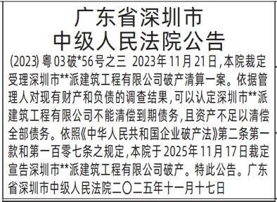 深圳登报商报报纸图：人民法院公告登报范本的图样