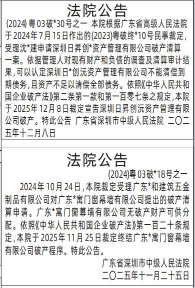 深圳登报商报报纸图：法院公告登报范本的图样