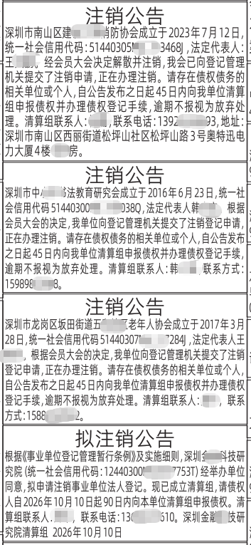 深圳登报深圳特区报报纸图：注销公告、清算公告-登报范本的图样